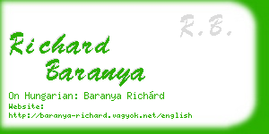 richard baranya business card